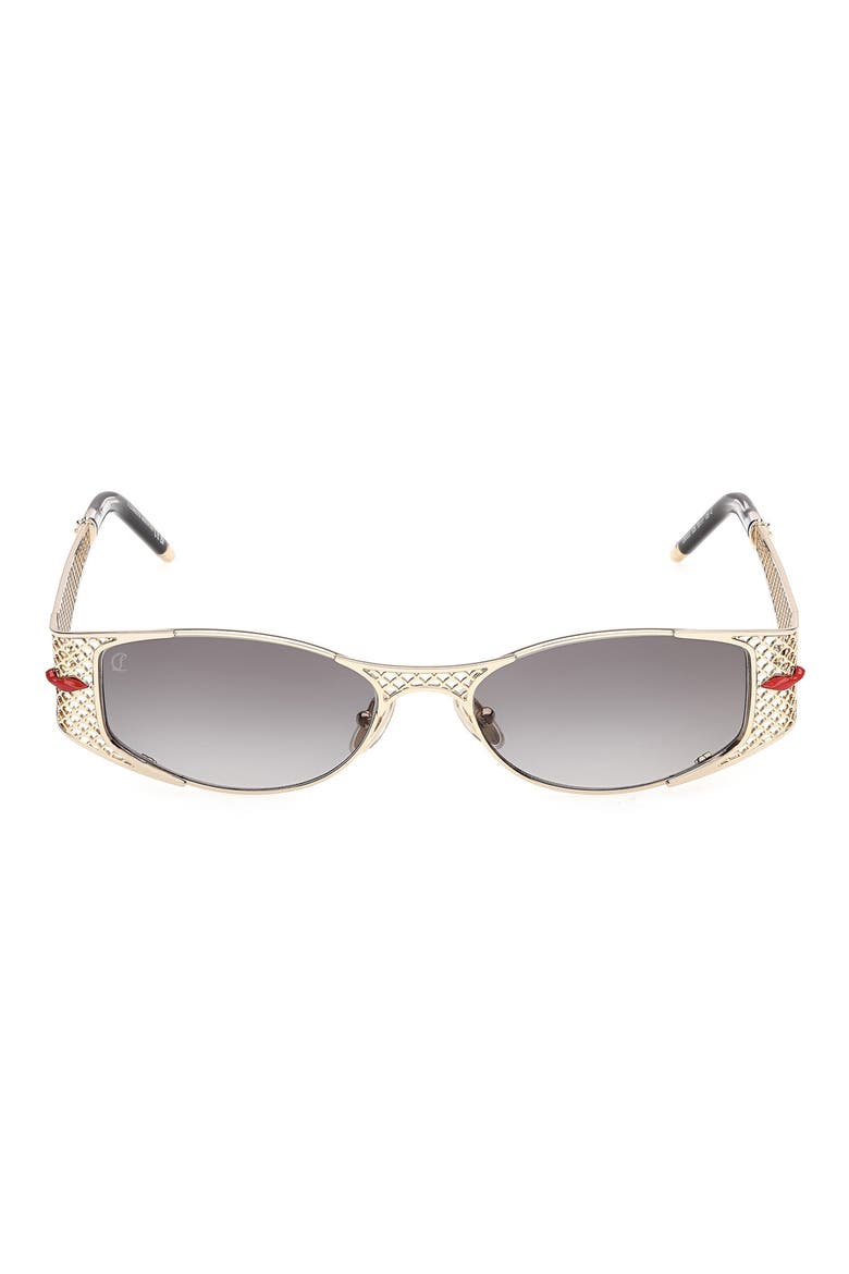 55mm Gradient Oval Sunglasses, Main, color, GOLD / CRYSTAL BLACK / ZEISS