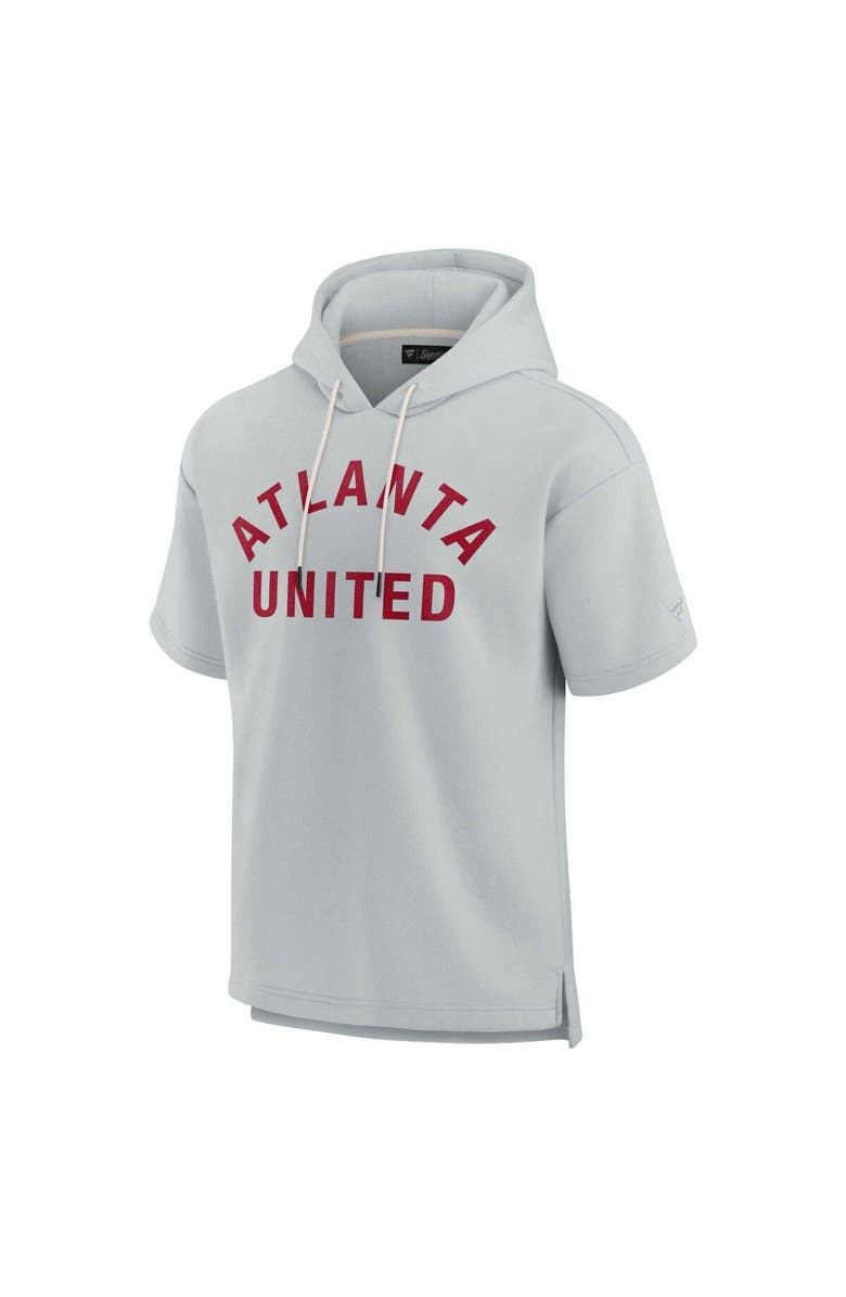 Fanatics Signature Unisex Fanatics Signature Gray Atlanta United FC Elements Super Soft Fleece Short Sleeve Pullover Hoodie, Alternate, color, Gray
