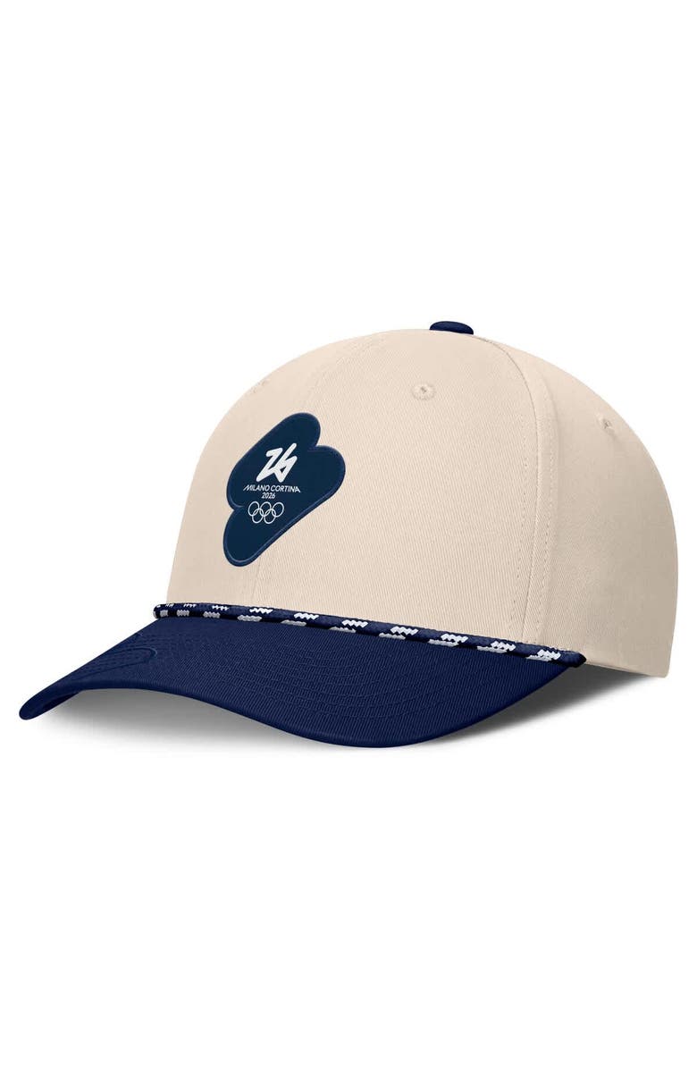 FANATICS Men's Fanatics Cream/Navy Milano Cortina 2026 Winter Olympics Gesture Adjustable Hat, Main, color, Cream