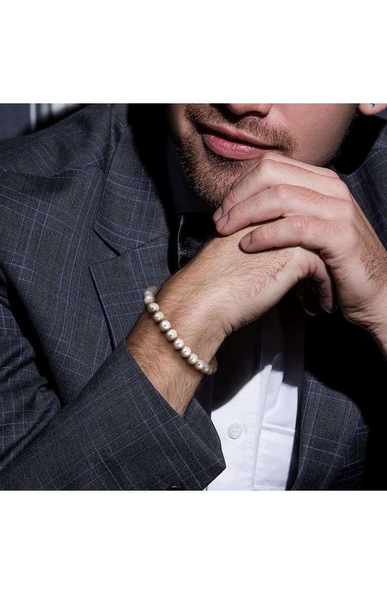 DELMAR Men's Cultured Freshwater Pearl Bracelet, Alternate, color, Pearl