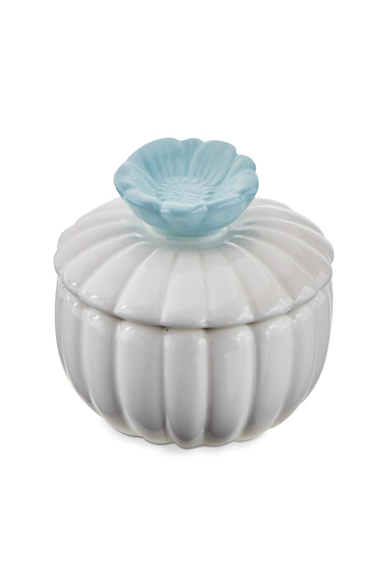 tag Scallop Flower Lidded Trinket Box White Multi Earthenware Everyday, Main, color, White