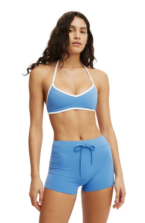 Women's Active Ultra Soft Halter Open Back Crop