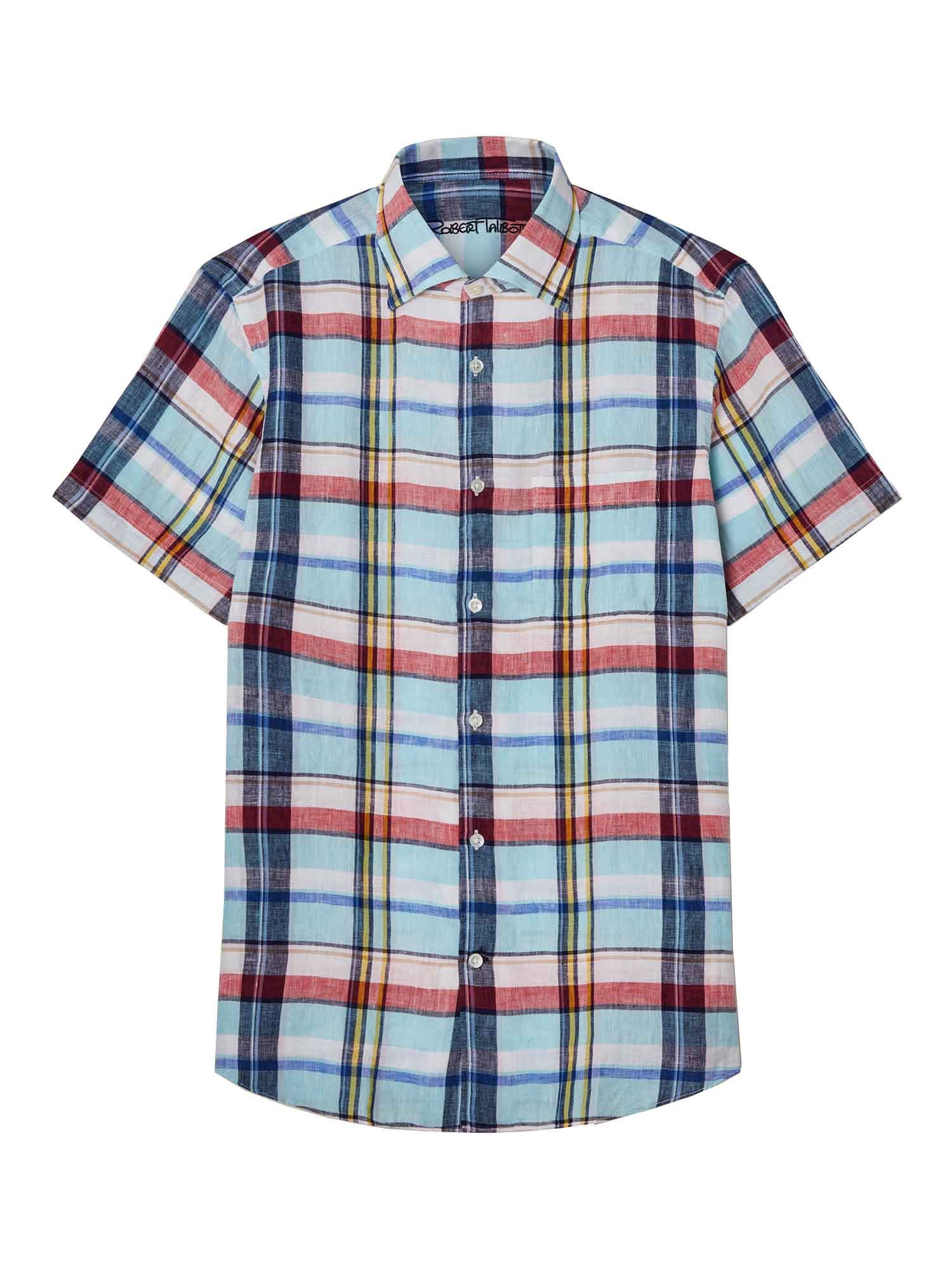 Morgan Plaid Linen Short Sleeve Shirt
