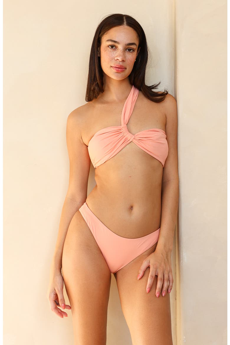 Frankie Asymmetrical Bandeau Bikini Top, Alternate, color, Parfait