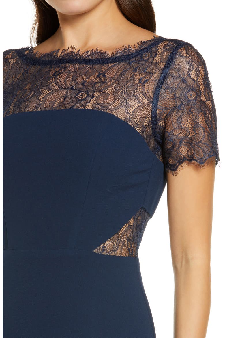 Waiting for Love Lace Gown, Alternate, color, NAVY BLUE