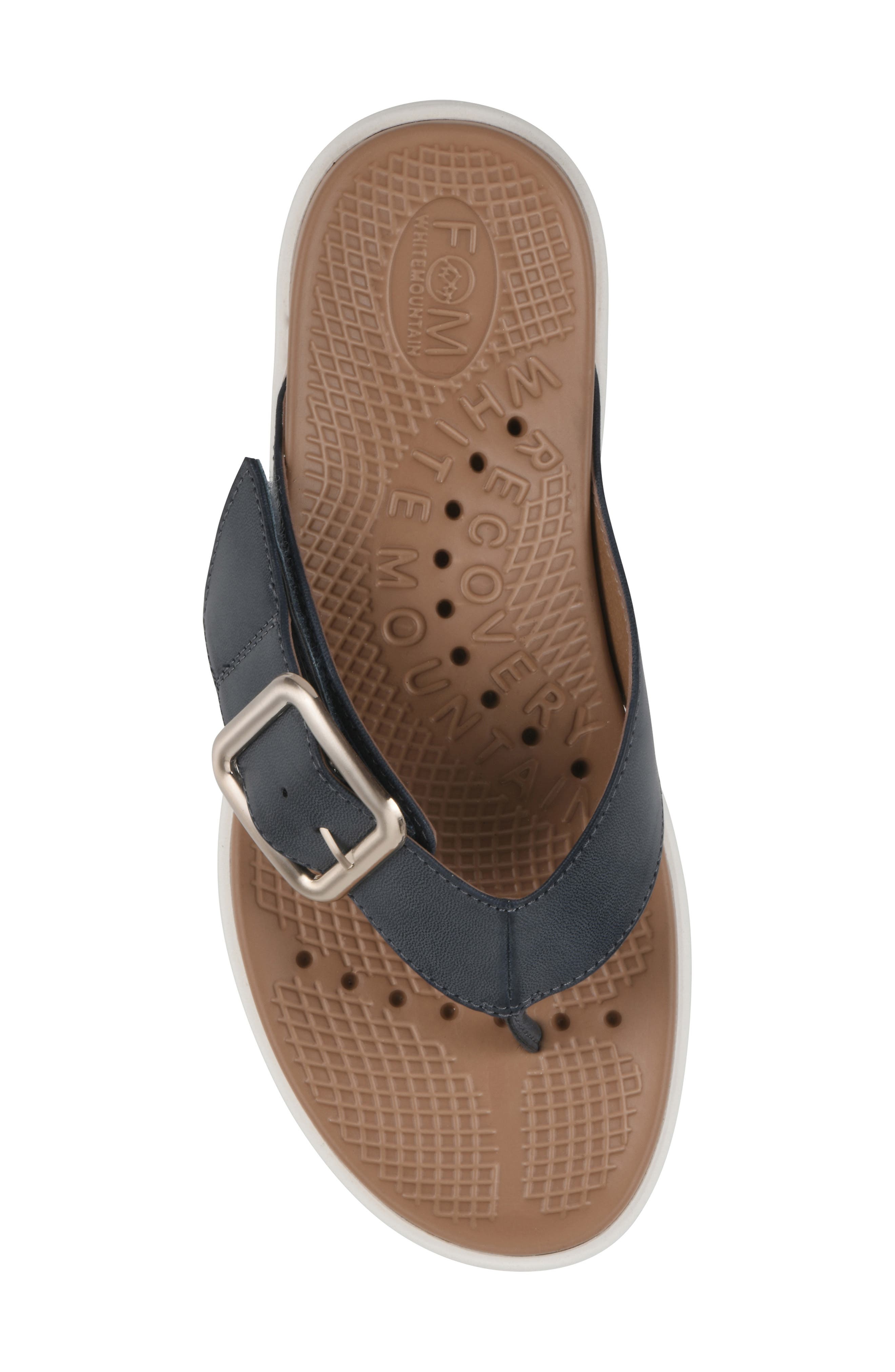 Nalla Recovery Foam Thong Sandal, Alternate, color, NAVY/ BURNISH/ SMOOTH