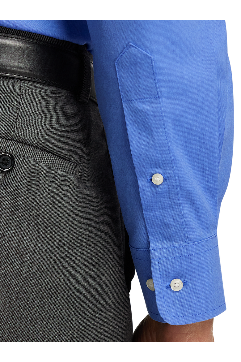 Tailored Fit Non-iron Cotton Pinpoint Solid Button Down Collar Dress Shirt, Alternate, color, French Blue