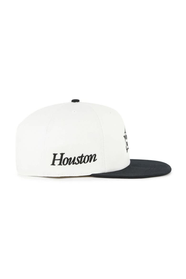 Men's '47 White/Black Houston Astros Foundation Captain Snapback Hat, Alternate, color, White