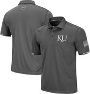COLOSSEUM Men's Colosseum Charcoal Kansas Jayhawks Rival OHT Military Appreciation Polo
