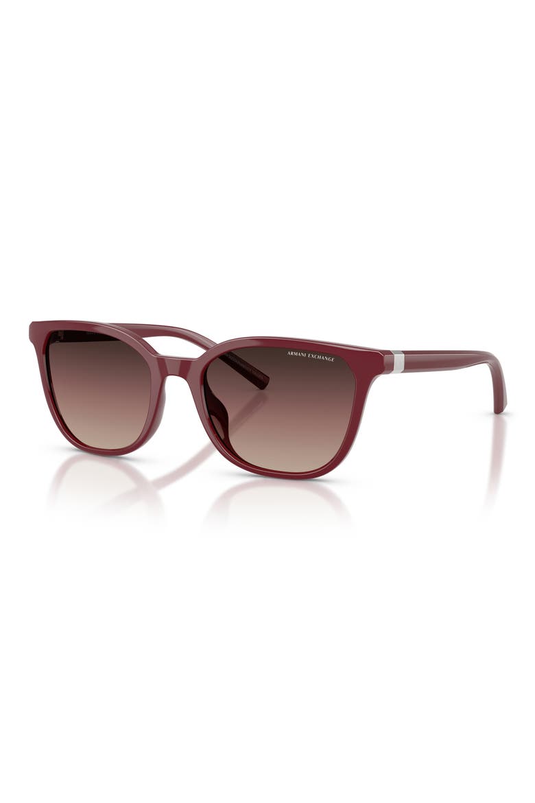 54mm Cat Eye Sunglasses, Alternate, color, BORDEAUX / BROWN GRADIENT