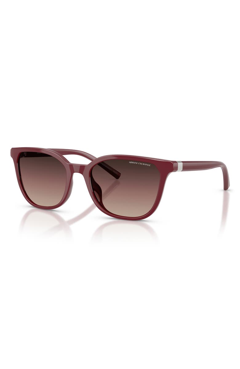 Armani Exchange 54mm Cat Eye Sunglasses, Alternate, color, Bordeaux / Brown Gradient