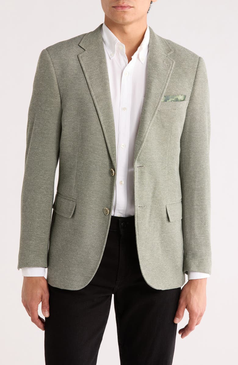 Lucky Brand Slim Fit Piqué Knit Sport Coat, Main, color, Olive