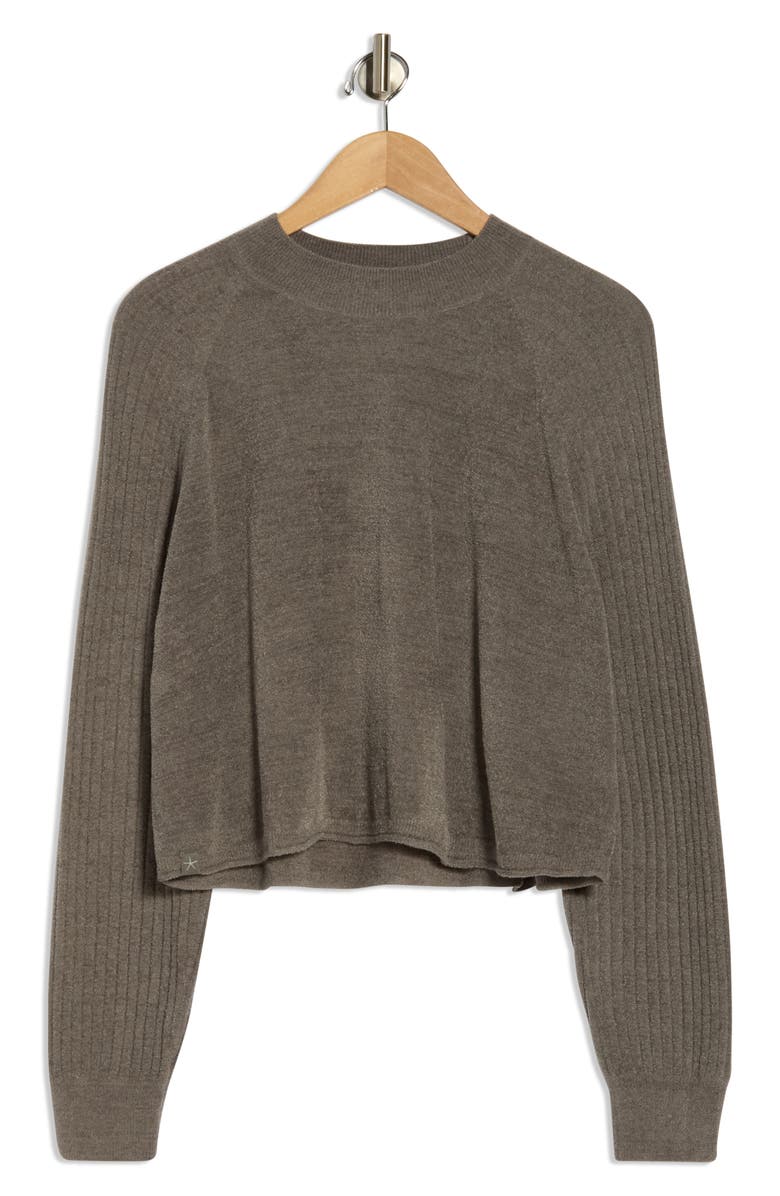 Barefoot Dreams<sup>®</sup> CozyChic<sup>®</sup> Ultra Lite<sup>®</sup> Mock Neck Crop Sweatshirt, Alternate, color, Graphite