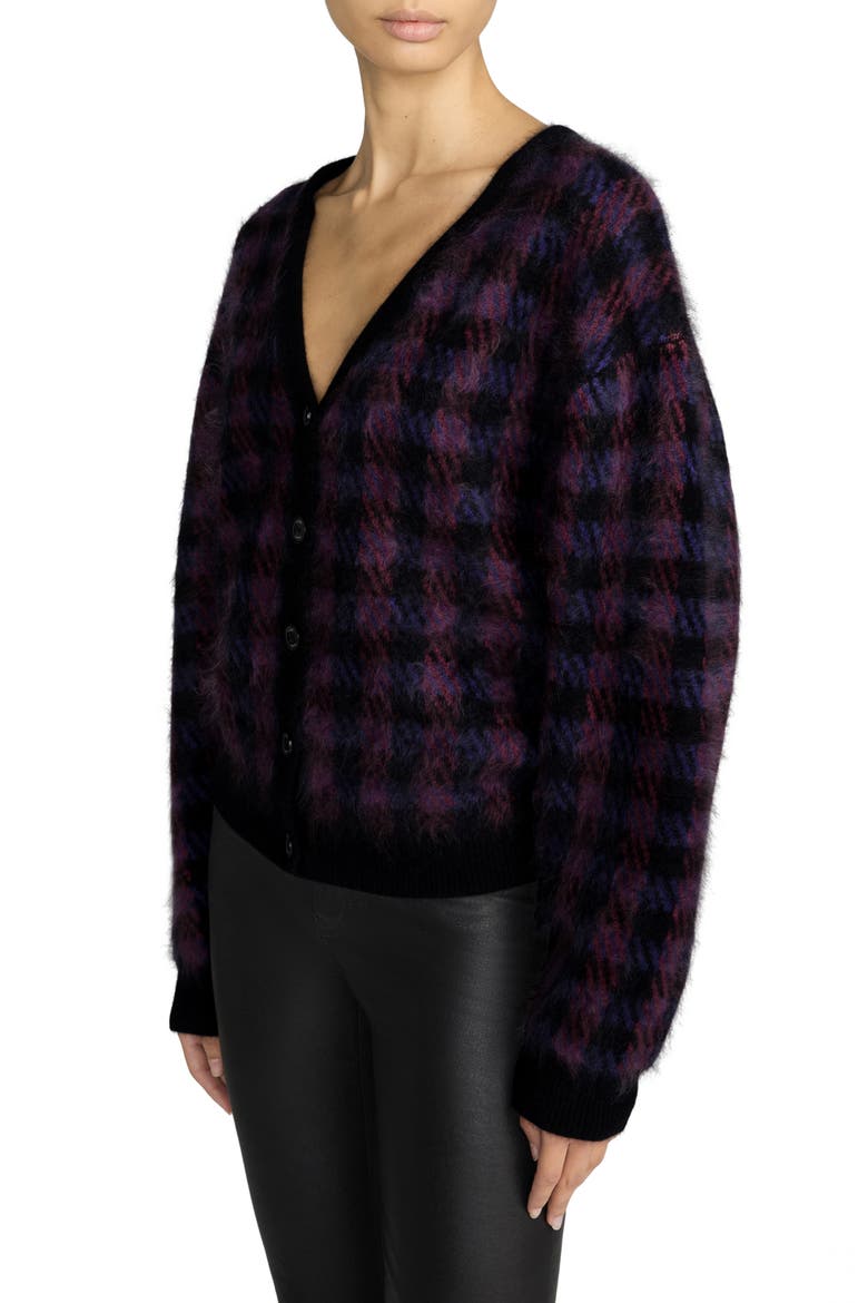 The Brushed Houndstooth Cardigan, Alternate, color, CHESTNUT PLAID