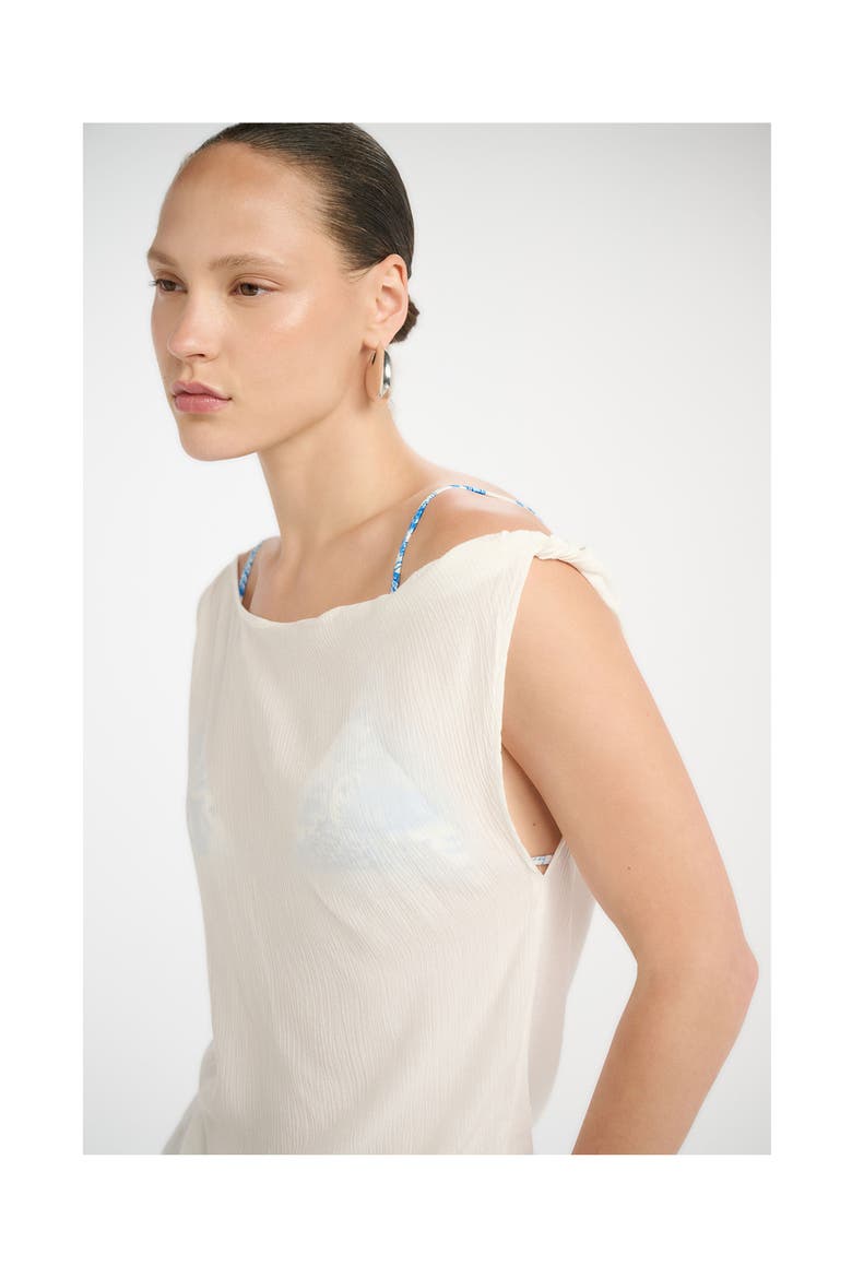 Resort One Shoulder Twist Top Cover-Up, Alternate, color, White