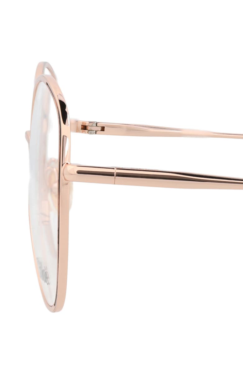 Chloé 54mm Round Optical Glasses, Alternate, color, Gold Gold Transparent