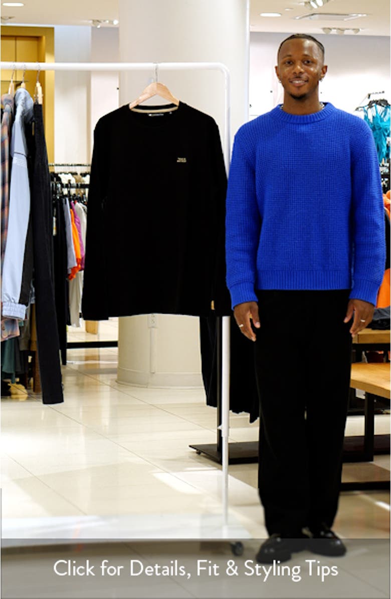 Man About Town Long Sleeve Logo Embroidered T-Shirt, sales video thumbnail