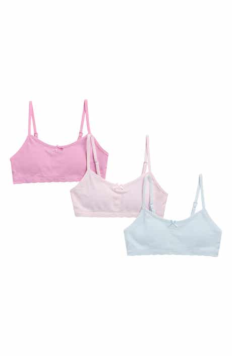 Laura Ashley Kids' Assorted 3-Pack Scallop Edge Rib Bralettes