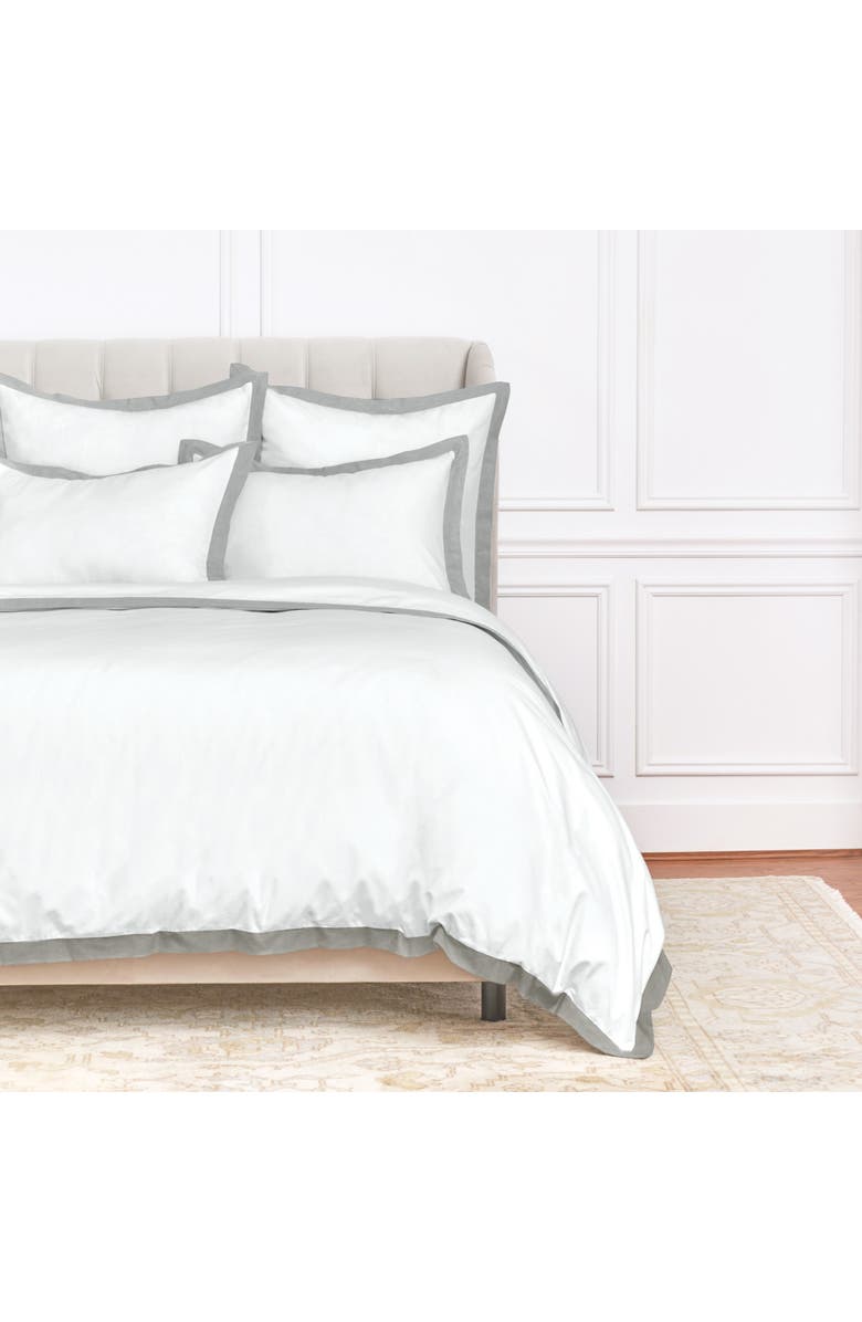ELISABETH YORK Digby Dove 100% Cotton Chambray Euro Sham 26" x 26", Alternate, color, Off-White