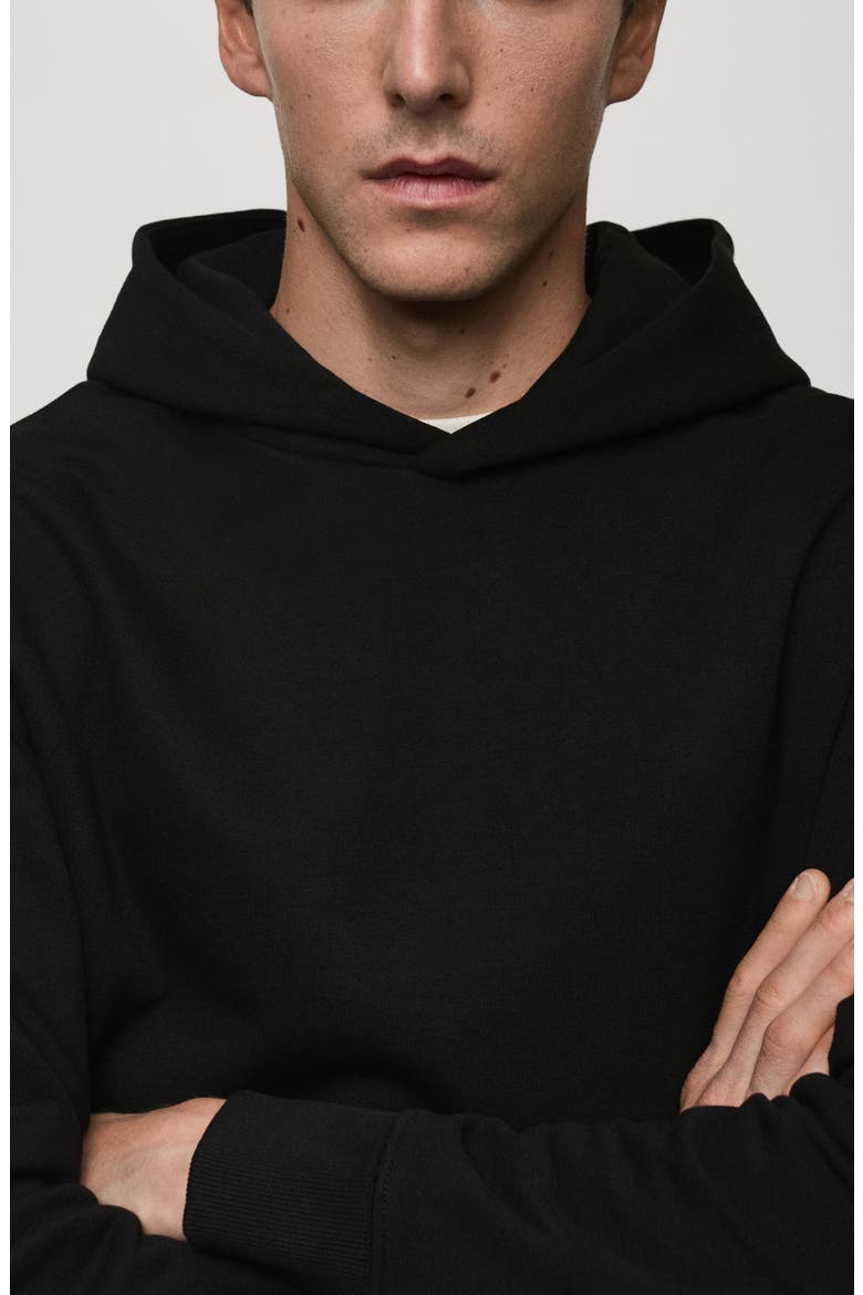 Cotton Blend Hoodie, Alternate, color, BLACK