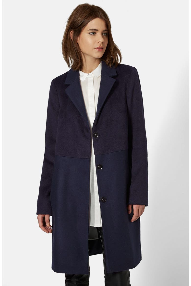 Paneled Hybrid Coat, Main, color, NAVY BLUE