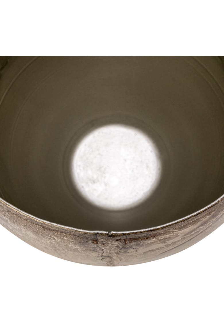 Various Round Metal Planters with Distressed Finish, Pewter, Set of 3, Alternate, color, Grey