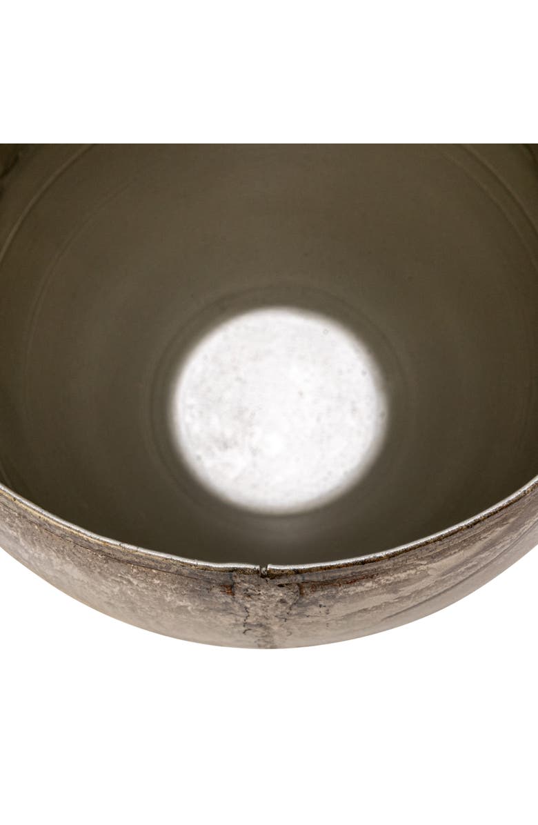 Storied Home Various Round Metal Planters with Distressed Finish, Pewter, Set of 3, Alternate, color, Grey