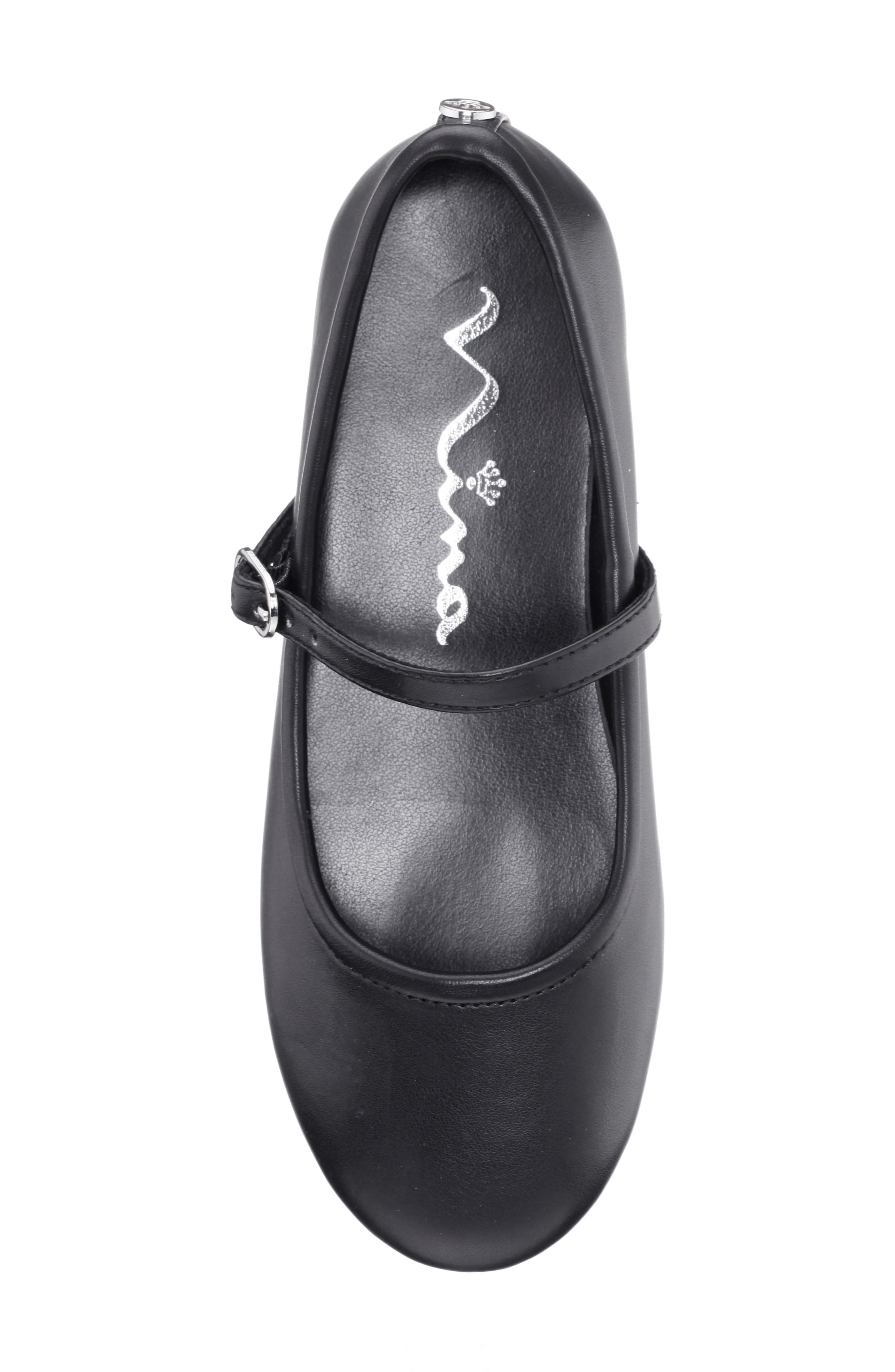 Kids' Nicola Mary Jane Flat, Alternate, color, BLACK SMOOTH