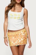 EDIKTED Lemon Drop Rib Graphic Tank