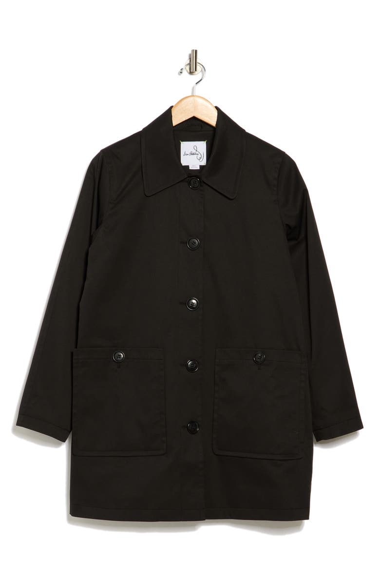 Sam Edelman Leopard Print Water Repellent Rain Jacket, Alternate, color, Black