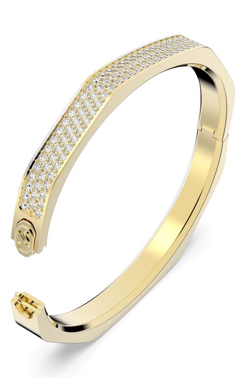 Swarovski Dextera Pave Octagon Bangle Bracelet In Gold Tone