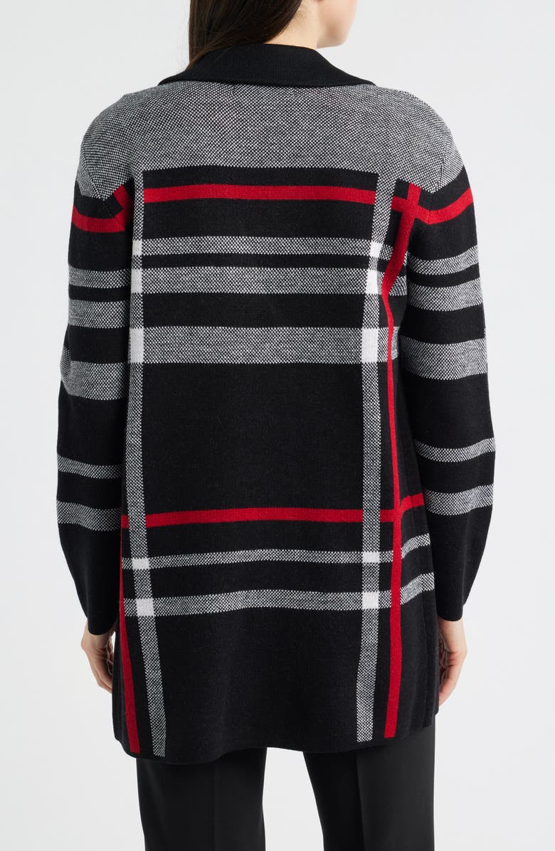 KASPER Double Breasted Coatigan, Alternate, color, Black Multi