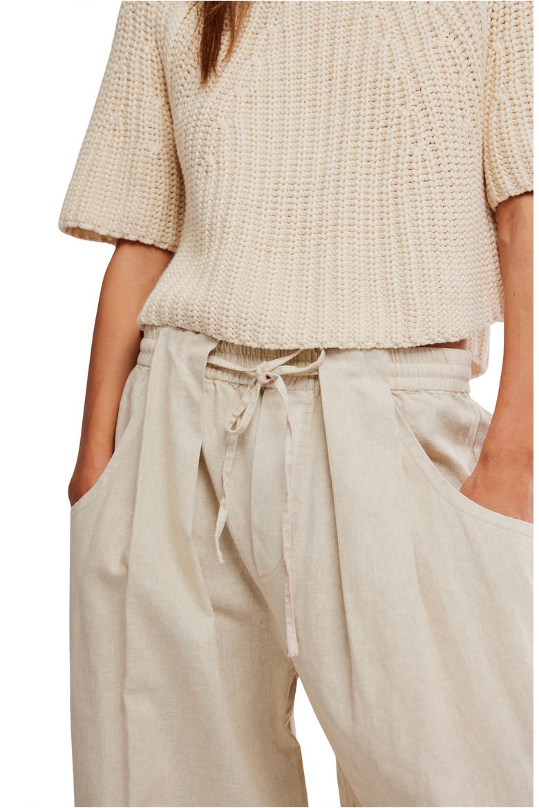 Chambers Drawstring Linen & Cotton Pants, Alternate, color, SUMMER SAND
