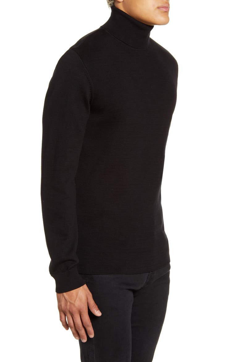 Regular Fit Turtleneck Sweater, Alternate, color, BLACK