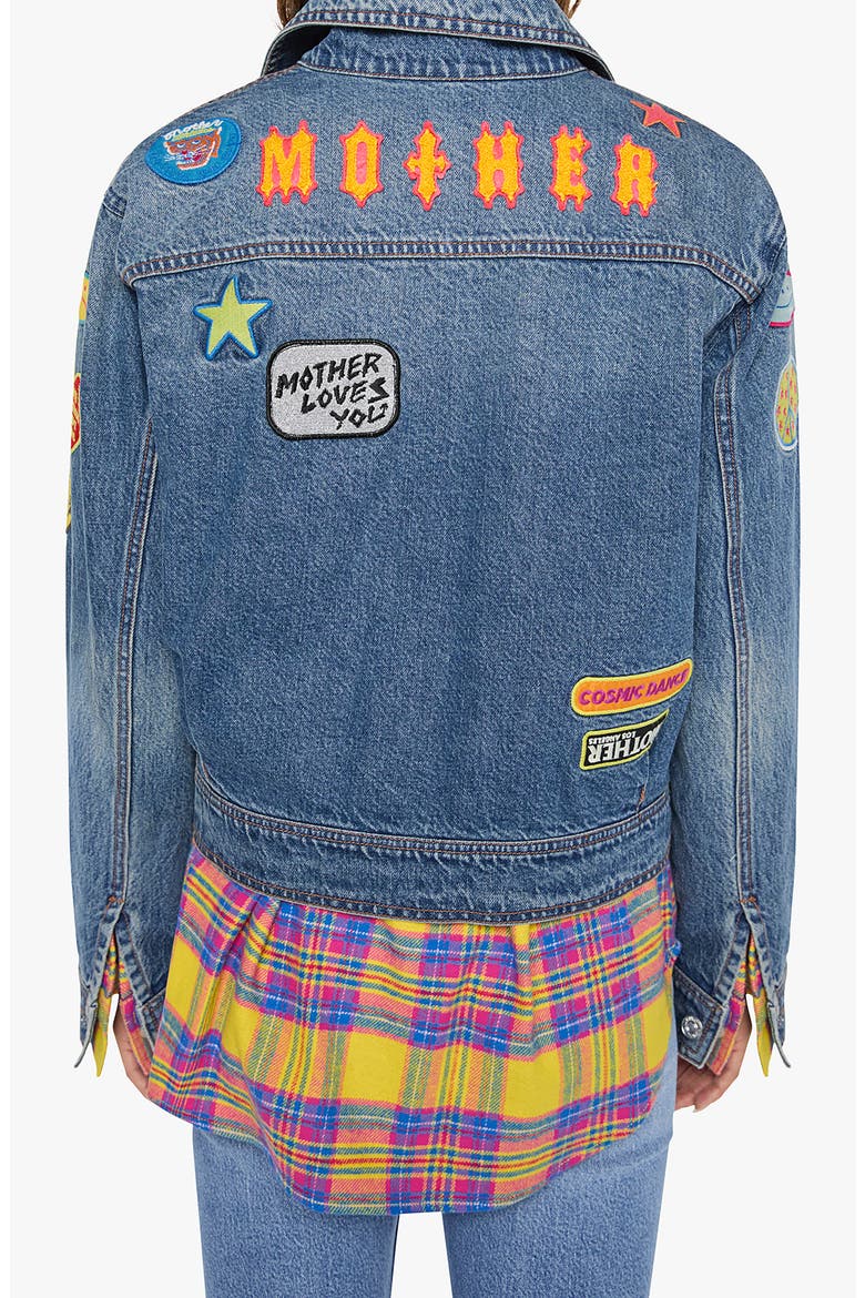 The Duo Patched Denim Jacket, Alternate, color, WORLD TOUR