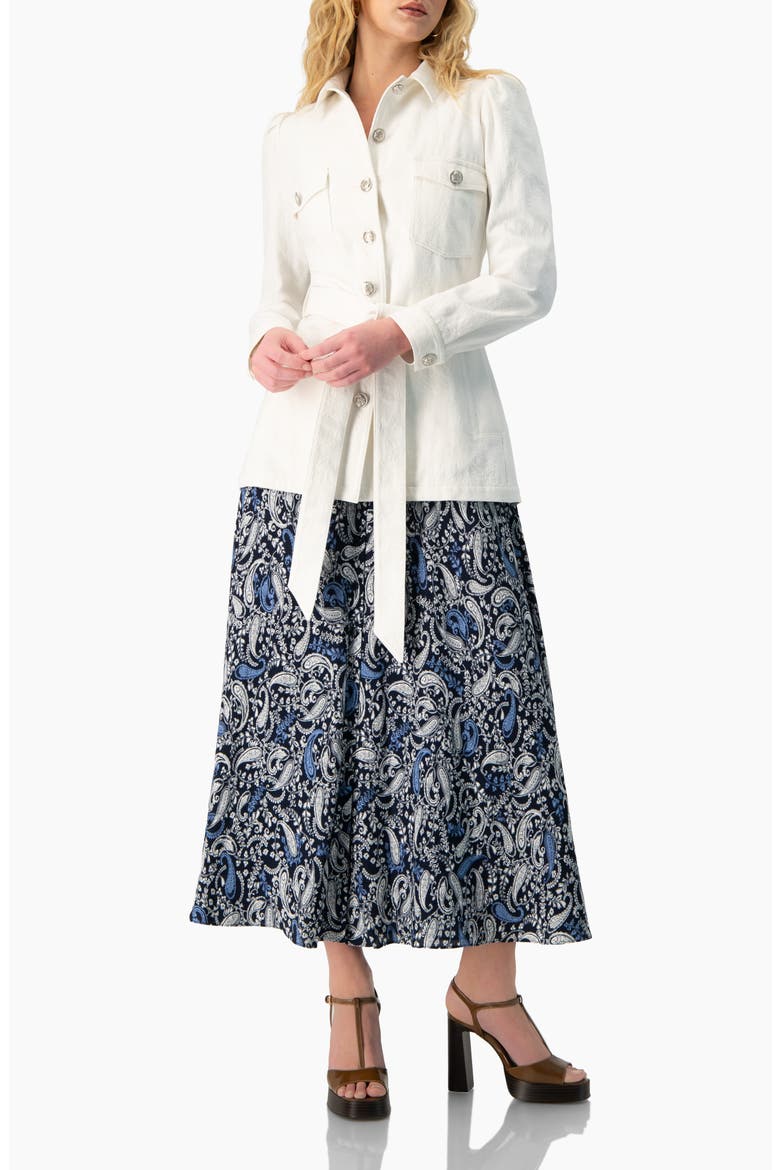 Long Biker Jacket with Belt, Alternate, color, White