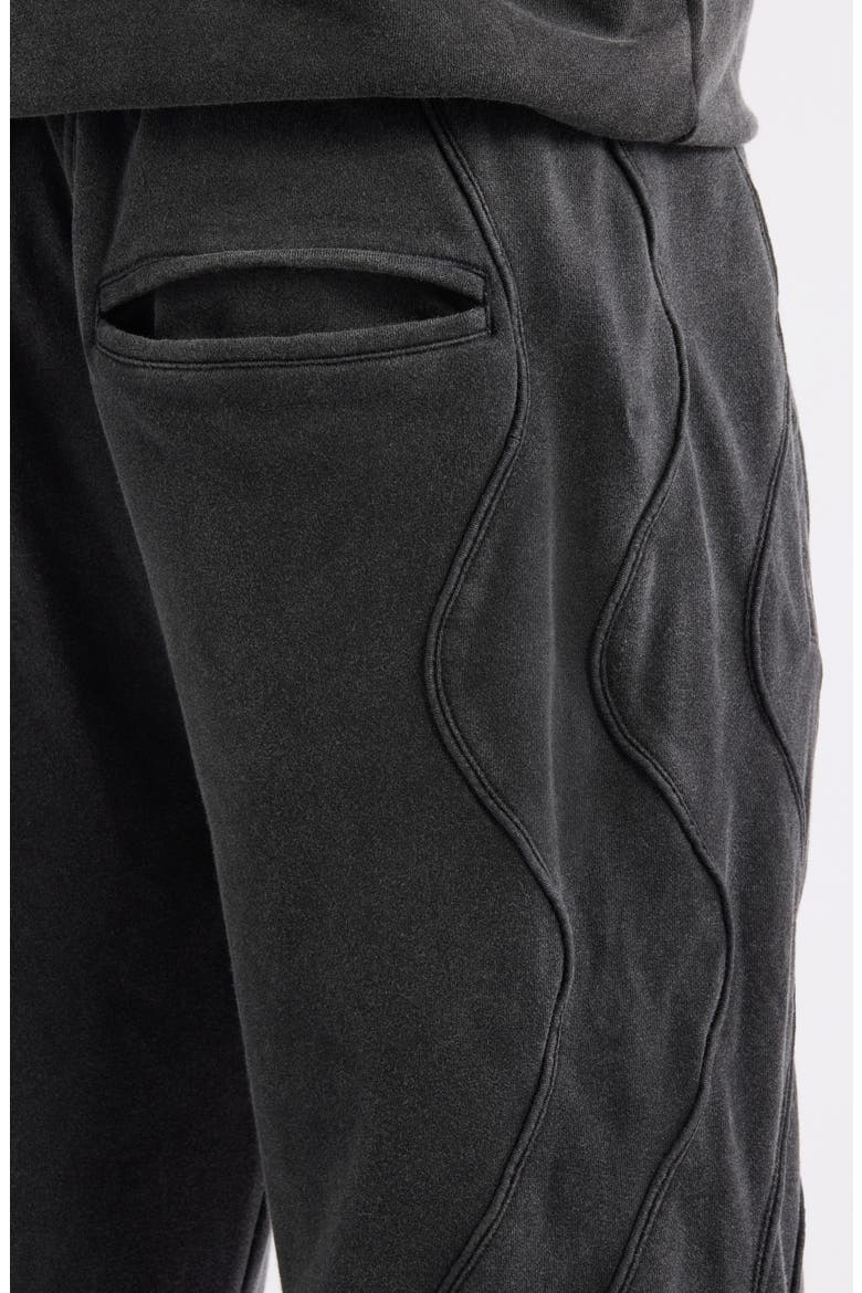 Wavy Seam Training Pants, Alternate, color, WASHED BLACK