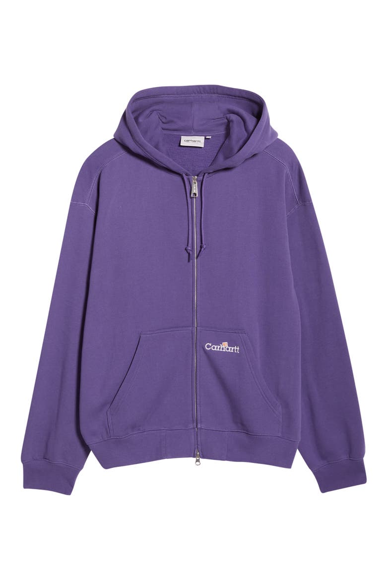 Embroidered Logo ZIp Hoodie, Alternate, color, CALLA