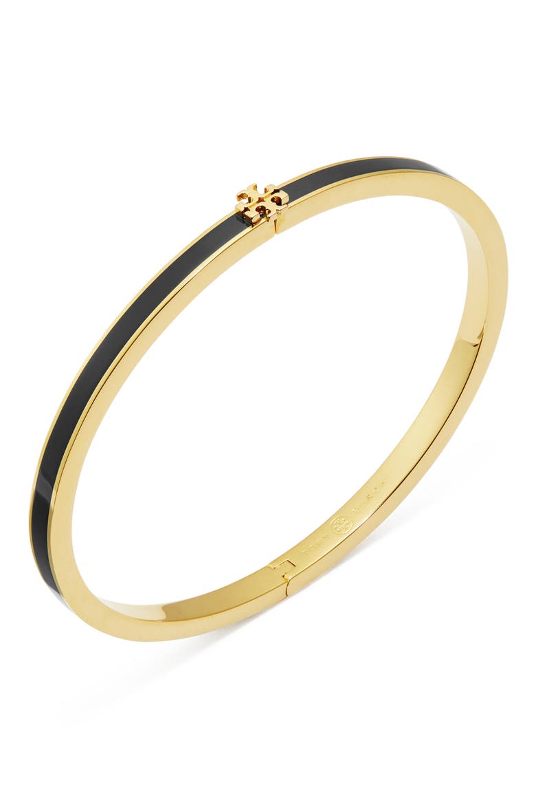 Thin Icon Enamel Bracelet, Alternate, color, TORY GOLD / BLACK