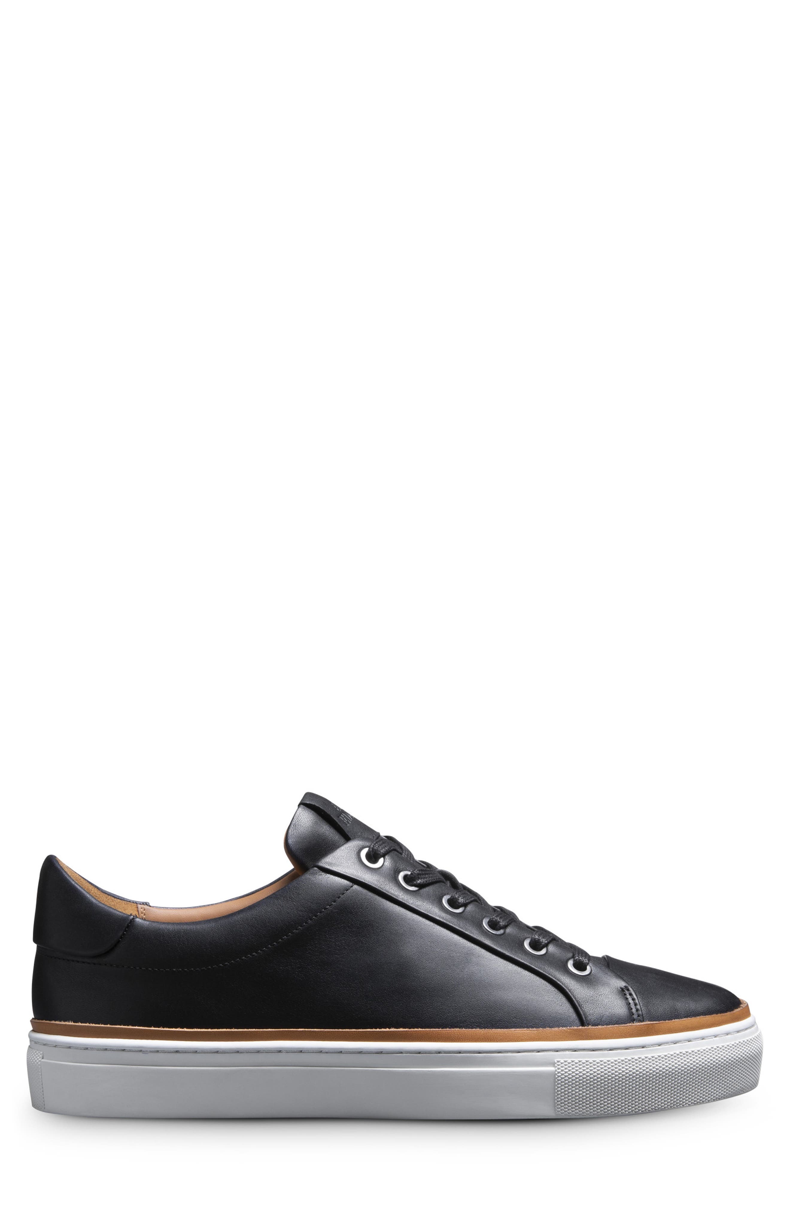 Allen Edmonds Flynn Leather Sneaker, Alternate, color, Black