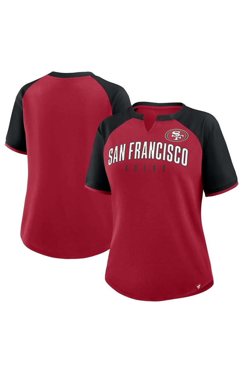 FANATICS Women's Fanatics Scarlet/Black San Francisco 49ers Height Advantage T-Shirt, Alternate, color, Scarlet
