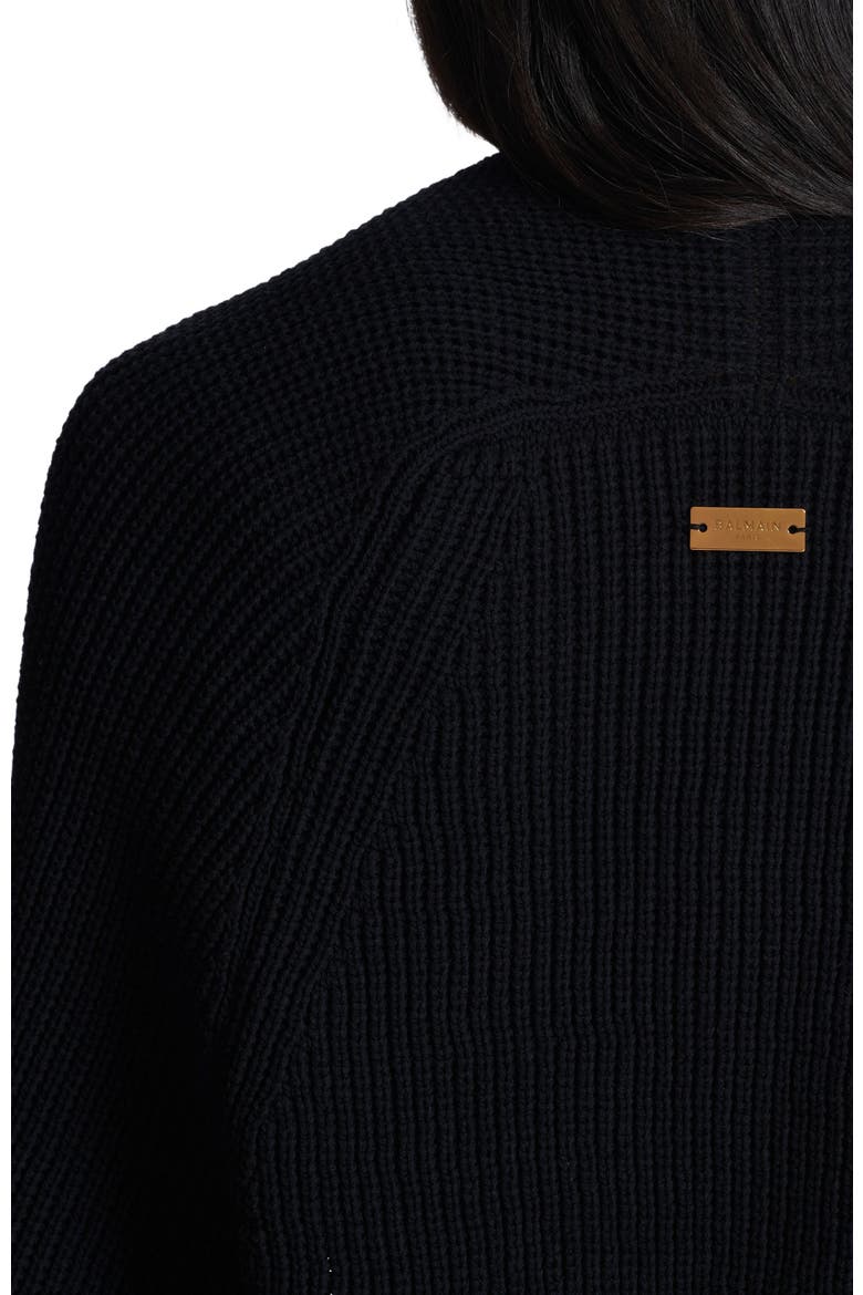 Ribbed knit bolero cardigan, Alternate, color, black