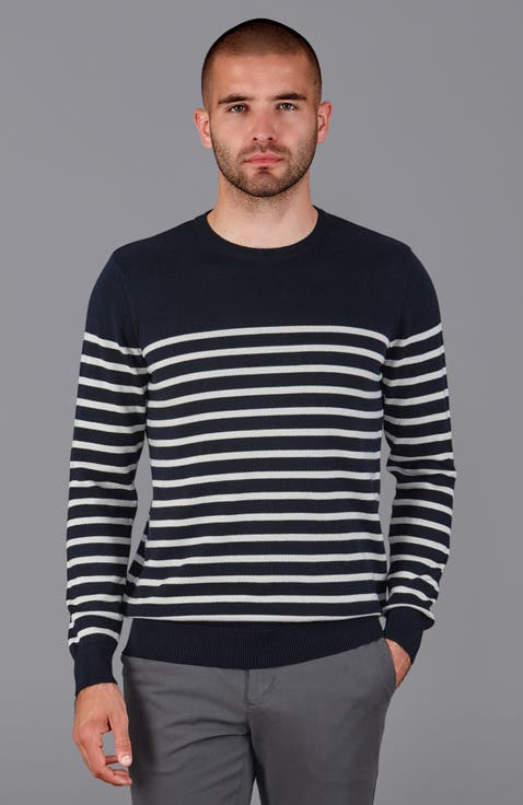 100% Cotton Striped Breton Sweater