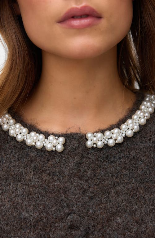 Vero Moda Ocean Pearly Short Sleeve Cardigan In Gray