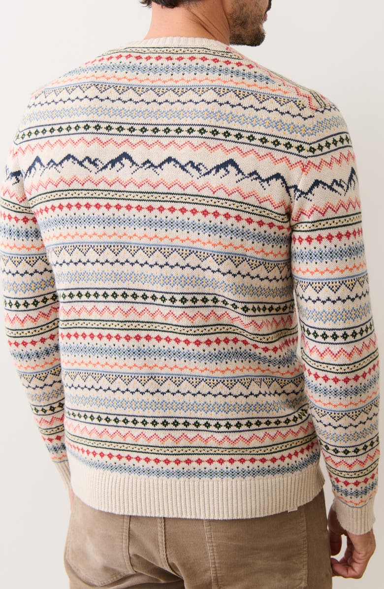 Marine Layer Fair Isle Organic Cotton Blend Crewneck Sweater, Alternate, color,