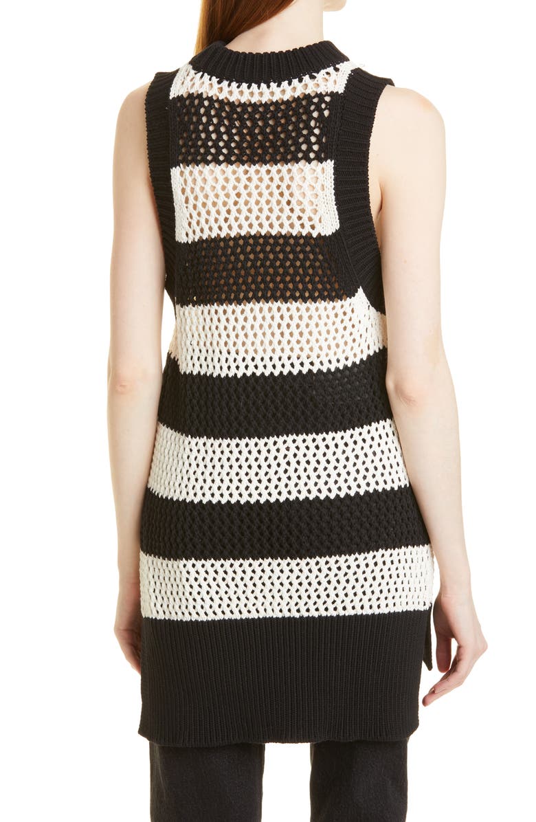 Ted Baker London Heide Stripe Open Stitch Stretch Cotton & Silk Tank, Alternate, color, 