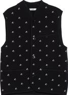 RIER Walker Floral Embroidered Wool Vest