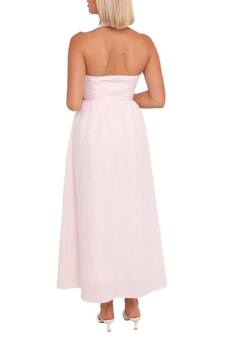 Margerie Halter Dress, Alternate, color, PINK GINGHAM