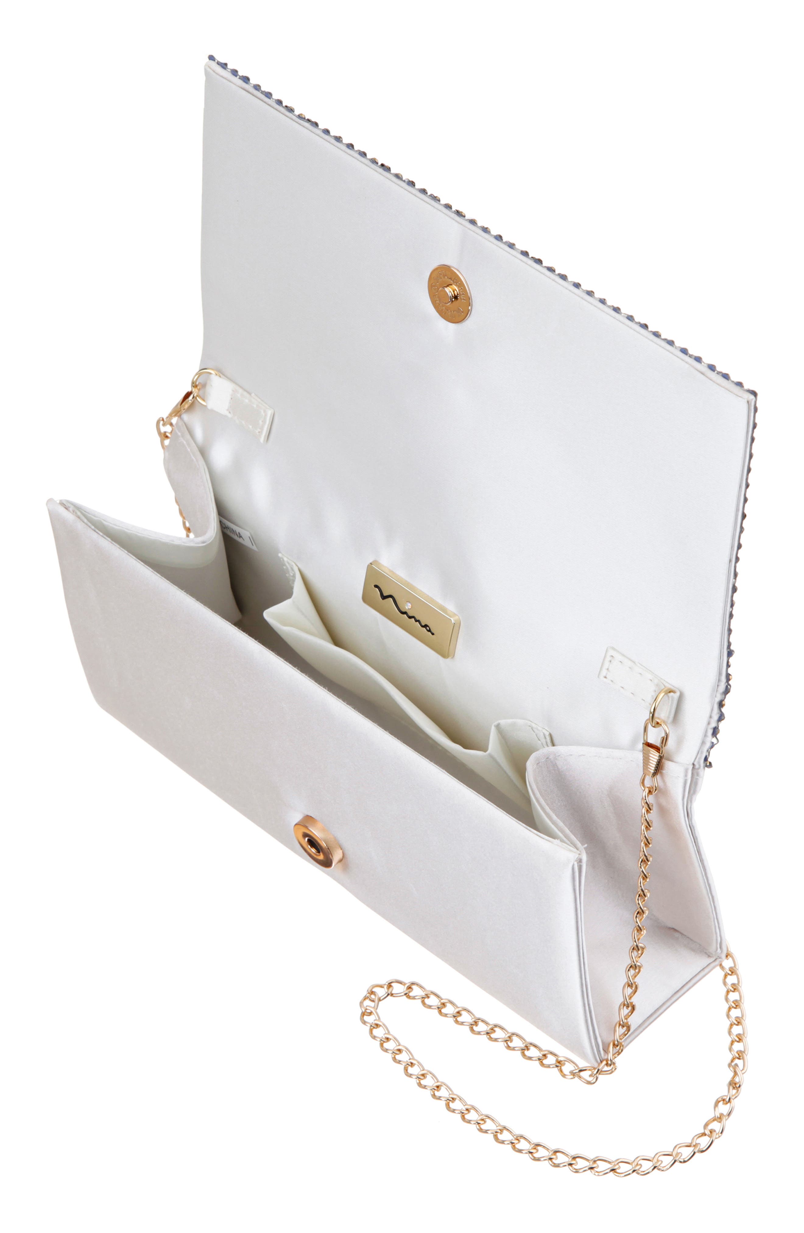 Nina Deva Crystal Clutch, Alternate, color, Ivory Multi
