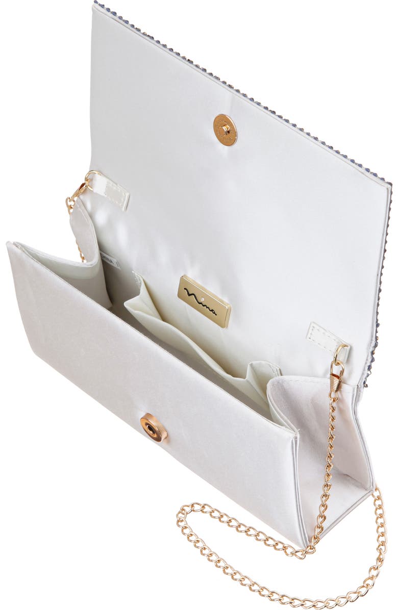 Nina Deva Crystal Clutch, Alternate, color, Ivory Multi